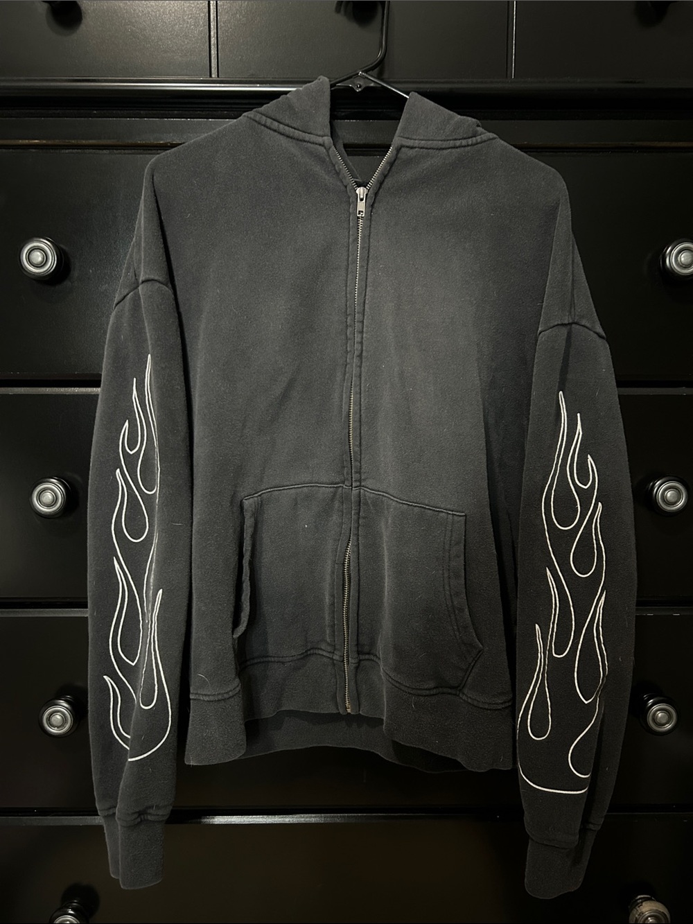 Oversized Zip-Up Graphic Hoodie